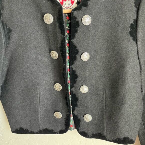 Original Lanz Salzburg 60s Vintage Austrian Wool Felted Scalloped Skirt Set - Picture 4 of 14